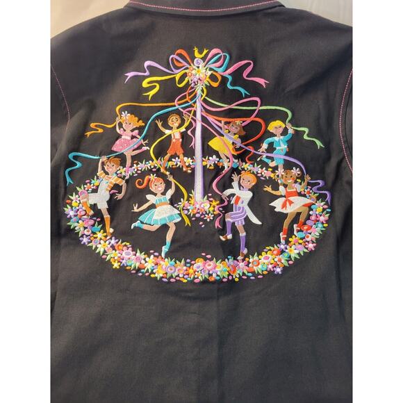 Bob Mackie Wearable Art May day Long Sleeve Button Heavy Shirt Women's XXS 2XS - Picture 2 of 16